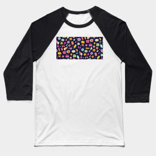 Cute Kawaii Fun Confettie | Flower, Cloud, Star, Heart, Popsicle, Bow, Candy Baseball T-Shirt